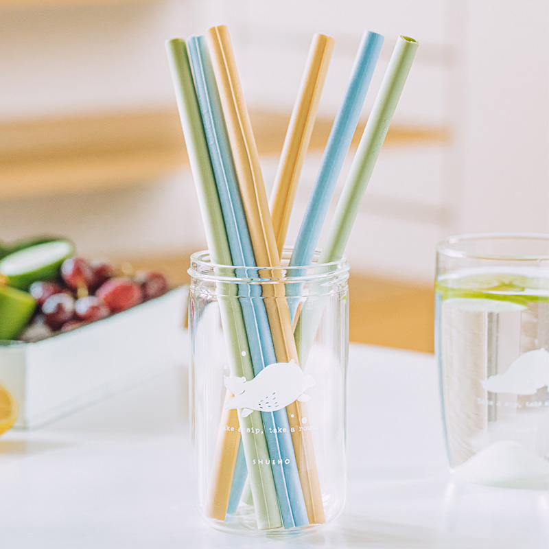 Tree-silicone gel soft straw can be detached to wash food grade high temperature resistant non-disposable child baby to drink soup baby cofood-Taobao