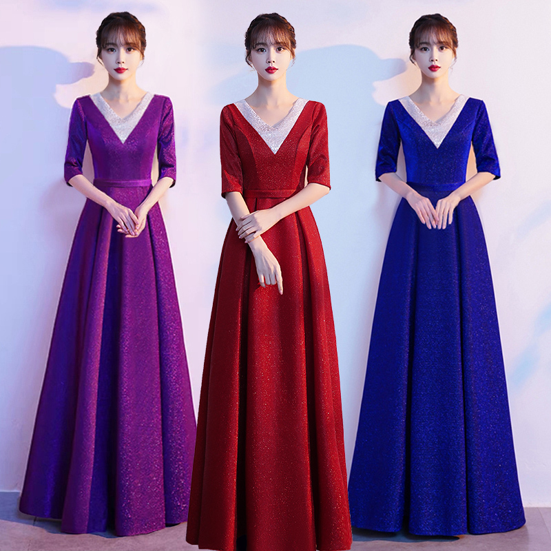 Chorus Costumes, Performance Costumes, Women's Long Skirts, New Adult Stage Performance Costumes, Choir Host Competition Dresses