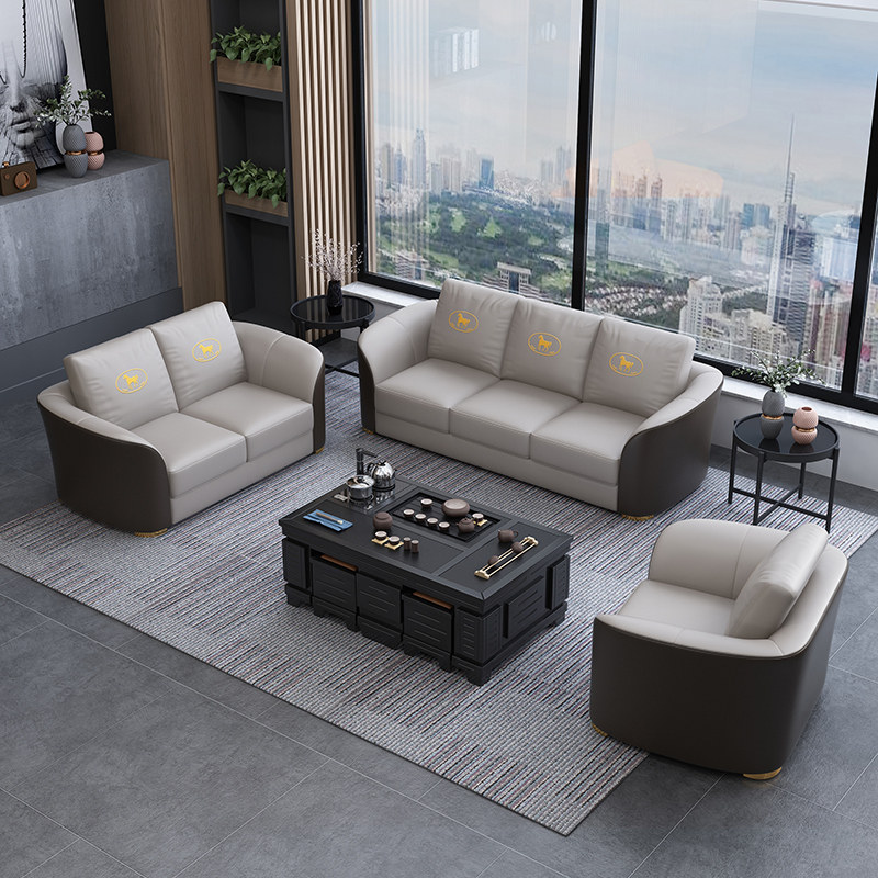 Office leather sofa size household type living room modern convenience business reception room tea combination tea