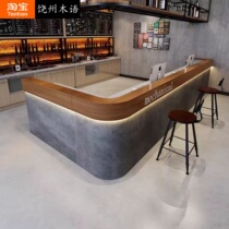 Retro cashier industrial style bar bar coffee shop barbecue restaurant hotel restaurant milk tea counter cement corner