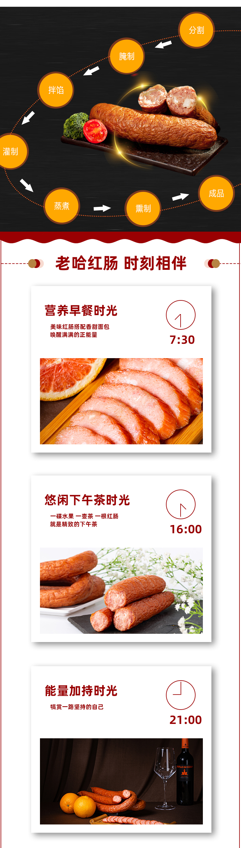 哈尔滨红肠协会授权单位 老哈 正宗哈尔滨红肠 500g*2袋 图4