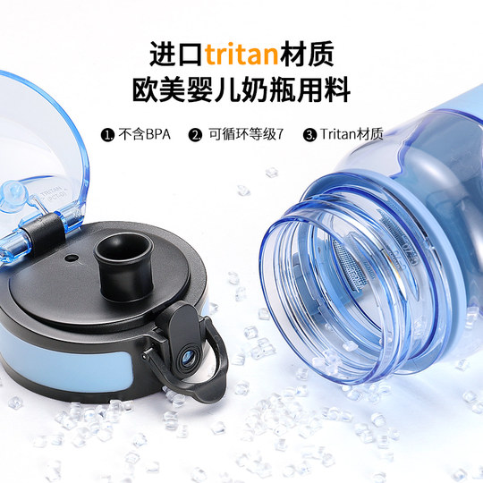 Youzhi Student Water Bottle for School, Portable Sports Water Bottle, Anti-Fall Plastic High-Temperature Resistant Cup, Men's Summer Water Bottle