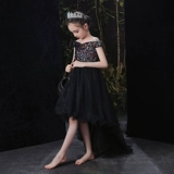 Элитное платье, наряд маленькой принцессы, пианино, наряд для музыкальных выступлений, коллекция 2021, в западном стиле, ассиметричный крой