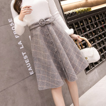 Autumn and winter 2021 New Korean skinny Joker high waisted hairy skirt super fairy students plaid skirt