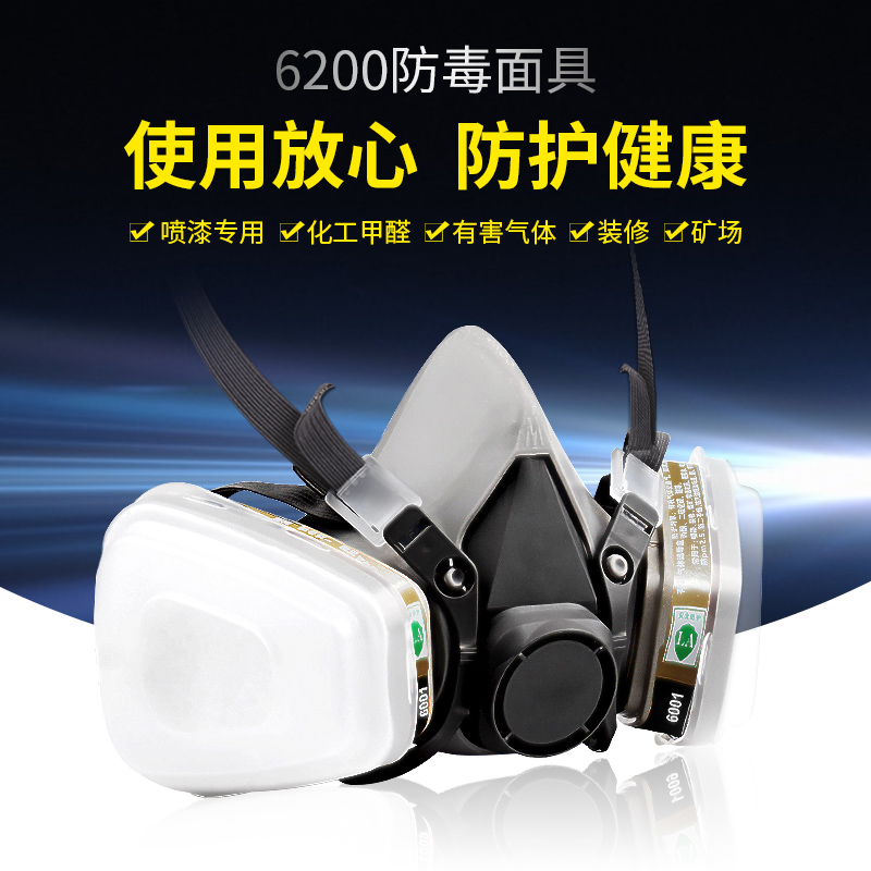 6200 anti-gas mask anti-paint smell dust-proof mask spray paint special chemical toxic gas dust mask activated carbon