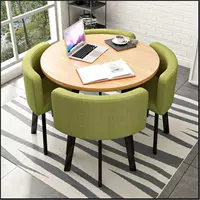 Деревянный зерновый круглый стол + зеленая ткань, 90 см.