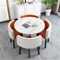 Образец круглого стола + апельсиновая и белая кожа, 90 -сантиметровый рабочий стол