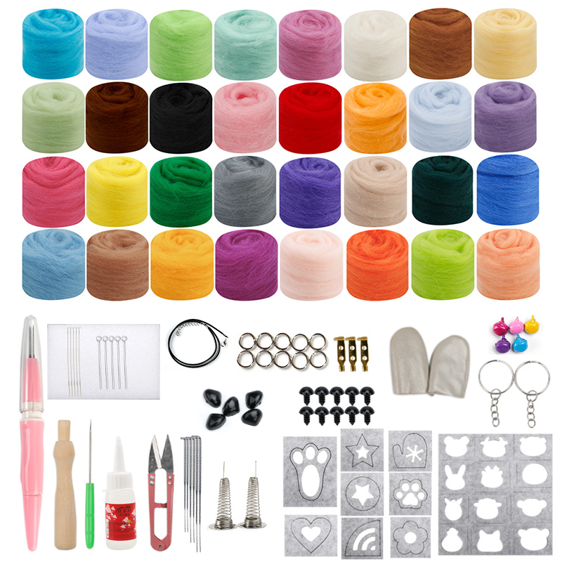 Wool Felt DIY Beginner Tool Kit Materials Package Handmade Doll Beginner Felt Set Queensland