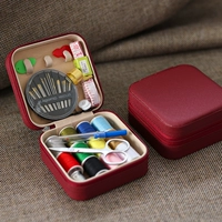 【Burgundy】 11-кратная швейная нить + швейные инструменты с 12 частями