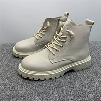 Martens, демисезонные ретро повседневные короткие сапоги с молнией, из натуральной кожи, мягкая подошва, круглый носок