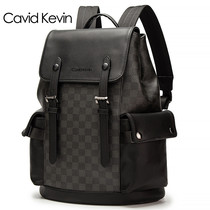 Cavid Kevin European and American men's double-shoulder bag student backpack business leisure cowhide computer boom brand travel