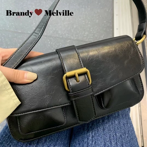 Brandymelville BM Приобретение 2022 Новая ретро -подмышечная полоса Buckle Buckle Double Front Bag метод