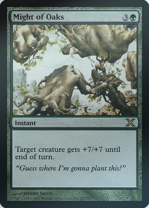 MTG Magic Landscape 10E Oaks The Force Might of Oaks Green Gold 277 English Flash