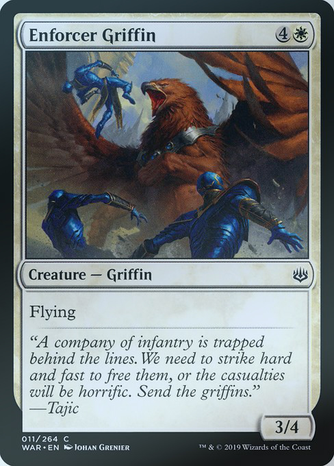 MTG Magic Fengyun WAR Law Enforcement Lion Eagle Enforcer Griffin White iron 11 English flash