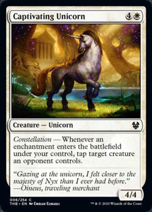 MTG Magic Landscape THE THB charm unicorn Captivating Unicorn White Iron 6 English