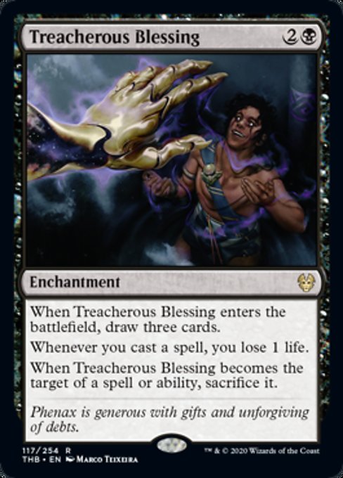 MTG Magic Storm the THB Changing Blessing of Treacherous Blessing Black Gold 117 English