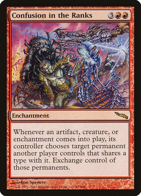 MTG Magic Happens MRD Identity chaos Confusion in the Raniks red gold 87 English