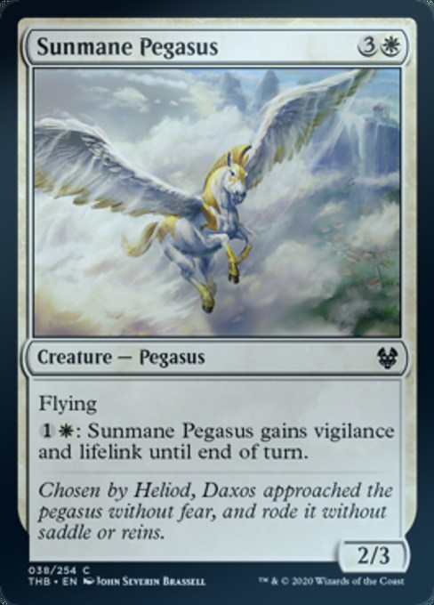 MTG Magic Fengyun THB Yange Flying Horse Sunmane Pegasus White Iron 38 English Flash