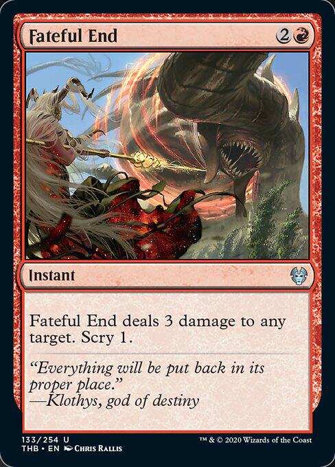 MTG Magic THB Fateful End Red Silver 133 English