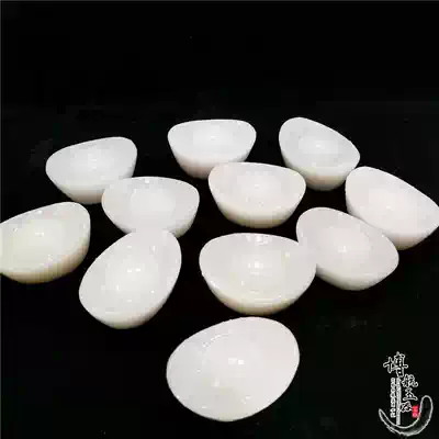 Natural White Jade Yuanbao ornaments Zhaojia jade ornaments office fortune ornaments Jade yuan treasure