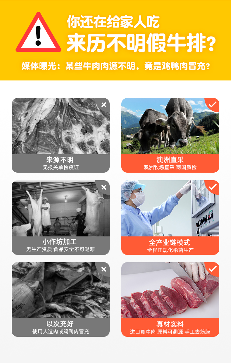 小牛凯西 澳洲进口 儿童牛排套餐 100g*10片 图3