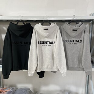 Заводской директор двойная линия ESSENTIALS CZFOG двойной ряд флокированной толстовки на спине FOG пара свободное худи для мужчин