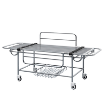 Saifford Medical Stainless Steel Stretcher Car Rescue Car Thickened Surgical Patient Emergency Car Ambulance Stretcher Bed Transfer