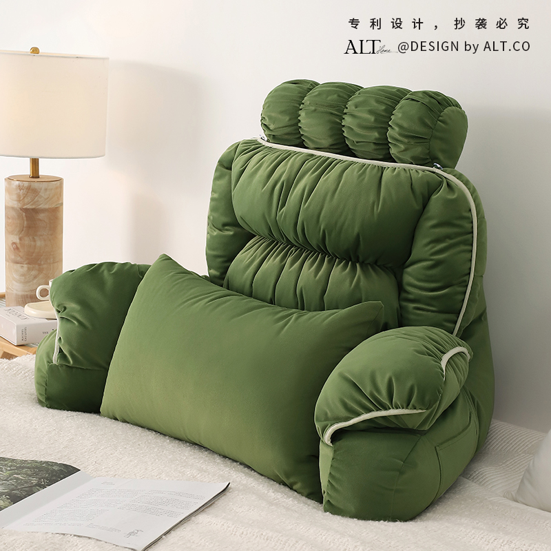 2025年新型ベッドサイドクッションソフトパック大型背もたれベッド読書枕携帯電話プレイ用首と腰保護枕妊婦用