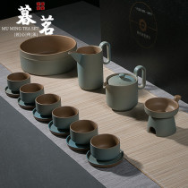 LENIBERK ceramic kung fu tea set rough pottery home new Chinese style Japanese Zen minimalist bubble teapot