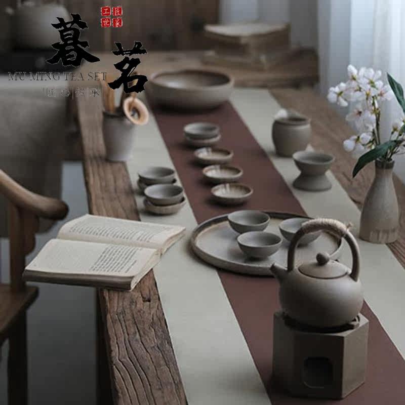 LENIBERK Japanese Kung Fu tea set Modern simple black ceramic teacup Zen health burner Home travel