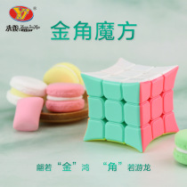 Golden Horn Rubiks Cube Toy Competition Special Special-shaped Macaron Color Convex Patch Speed Twist Third-order Rubiks Cube Gift
