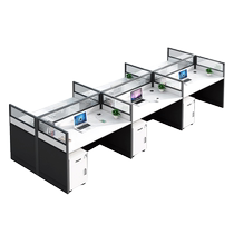 Staff desk and chair combination office screen partition deck 2468-person staff workstation furniture complete set