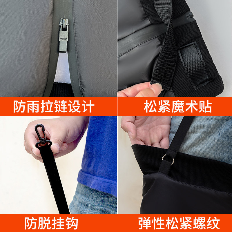 Electric Vehicle Knee Pads for Winter Riding, Fleece-Lined and Thickened for Warmth, Cold-Resistant, Men's Cycling Cotton Windproof Leg Protectors for Motorcycles