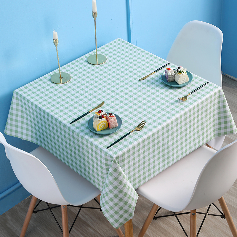 pvc tea table cloth waterproof anti-oil washing table cushion desk ins students table cloth art Nordic round table dinner cloth