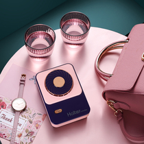 Small fan portable Portable Beauty Mascara Blow dryer cooling usb hanging neck fan No leaf small fan