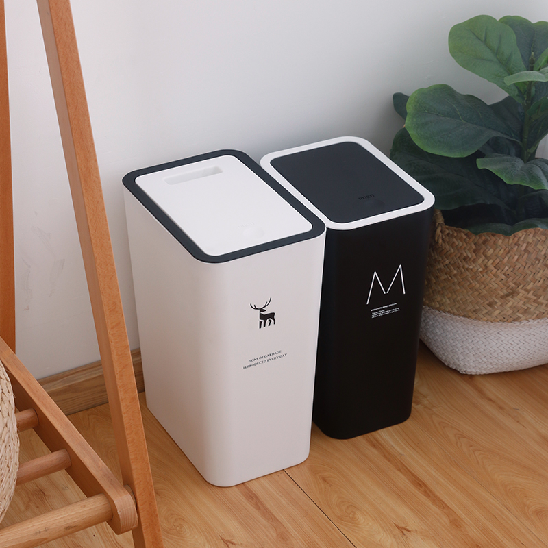 Garbage bin with cover home bathroom toilet toilet bedroom living room press type square simple fashion creative