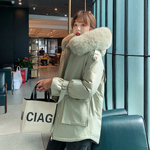 冬季大毛领派克服短款连帽羽绒服