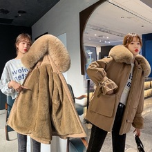 冬季羽绒服长款连帽毛领派克服