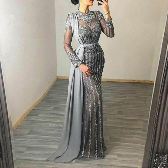 Womensexypartyeveningdress women's dress long skirt slim see-through evening dress