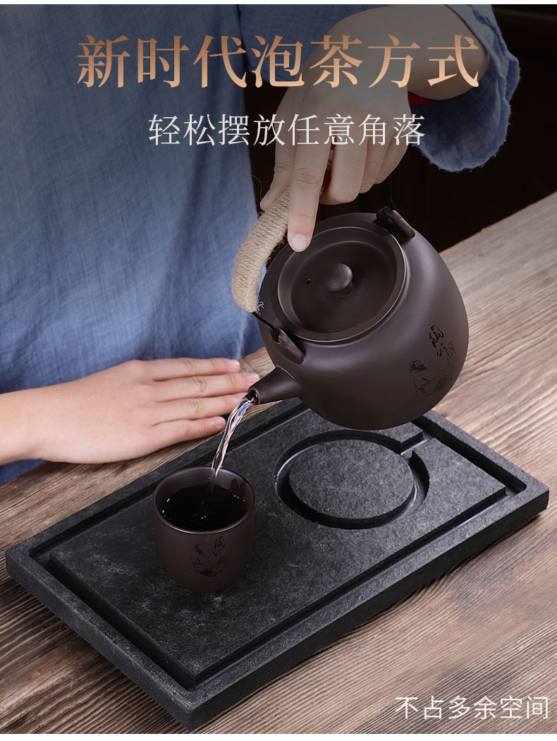 HaoFeng sharply stone kung fu tea set the whole set of domestic tea tray was contracted stone tea tray was small tea table