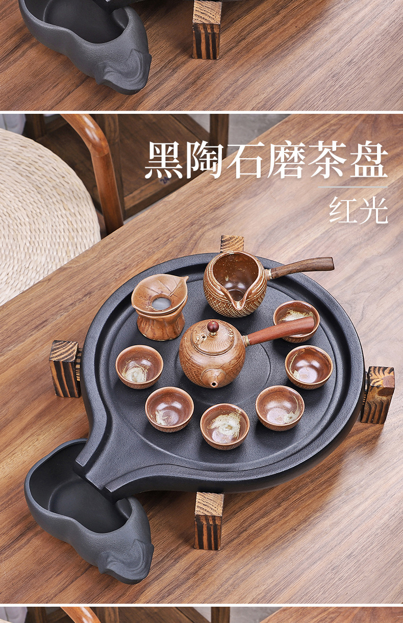 HaoFeng violet arenaceous stone mill tea set ceramic teapot water small household kung fu tea saucer tea tea tray