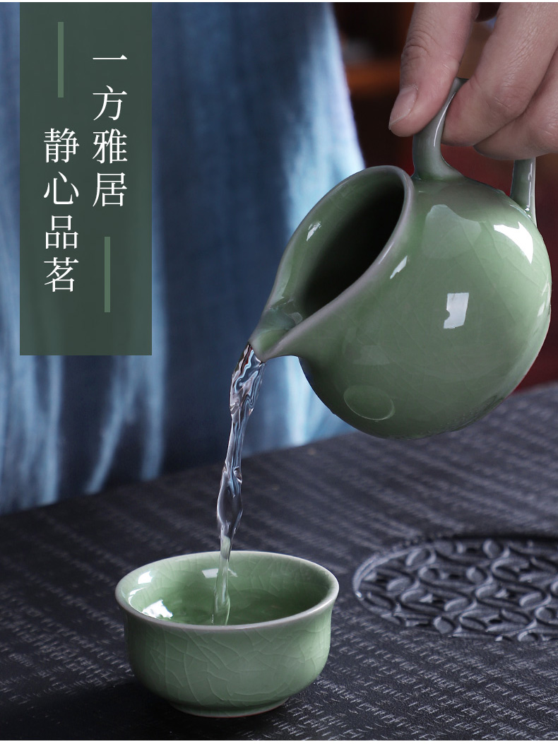 HaoFeng office Japanese celadon kung fu tea with a suit of household contracted ceramic teapot teacup tea accessories