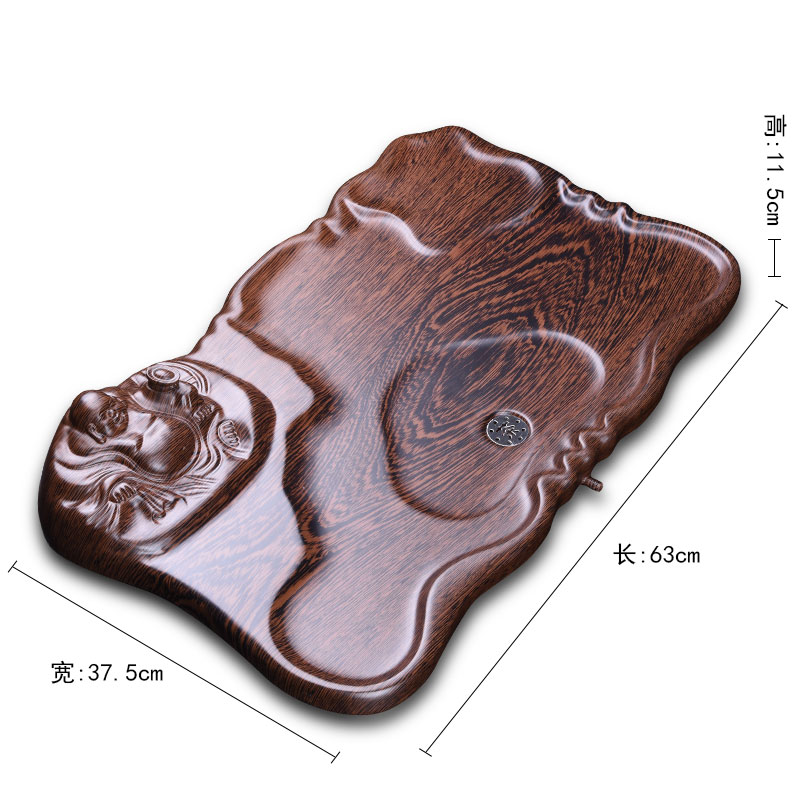 HaoFeng purple sand tea set ice crack glaze of a complete set of four unity induction cooker purple sand tea tray was real wood tray