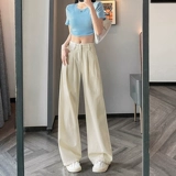 Весенние мятные джинсы, демисезонные штаны для отдыха, свободный крой, высокая талия, ностальгия, оверсайз