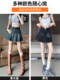 Blue Denim Pleated Short Skirt for Women, Summer Thin, Hip-Hugging, Anti-Exposure, Petite, High-Waisted, Frayed Edge, Spicy Girl A-Line Skirt