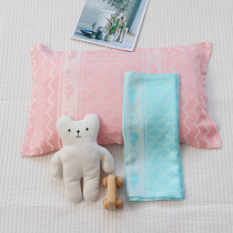 TGTG bamboo fiber Ice Silk baby pillow towel two sets of summer sweat-absorbing cool anti-mite antibacterial baby pillow cover towel