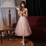 Розовое элитное вечернее платье, коллекция 2023, городской стиль