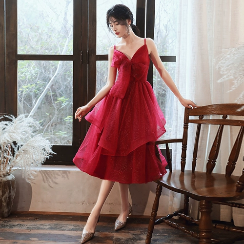 Красное вечернее платье, летнее элитное свадебное платье, коллекция 2023