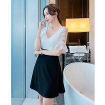 Nightclub Womens dress Sexy dress Low-breasted Bar with a thin A-word dress Night work outfit Hip Skirt Autumn