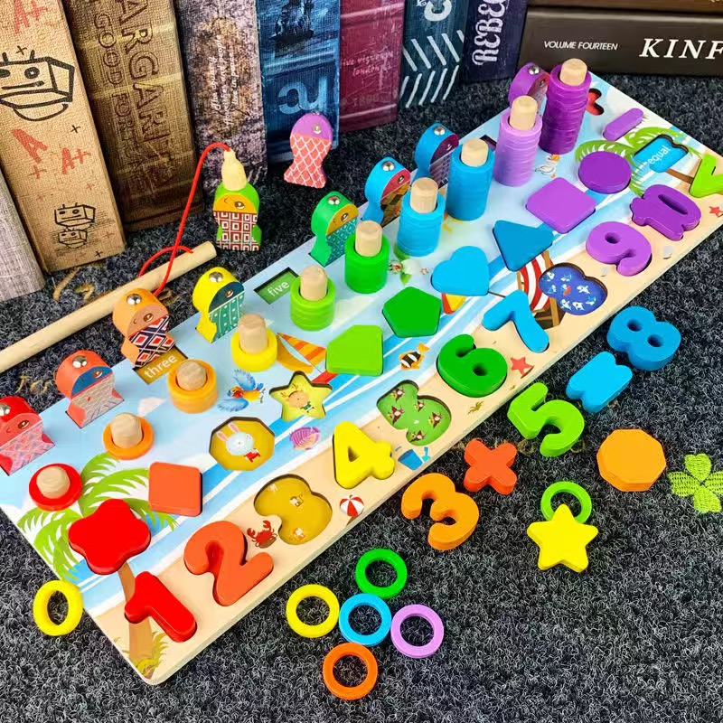 Montessori early education children 1 digital puzzle building blocks 3 years old baby boys and girls shape matching educational enlightenment toys - Taobao
